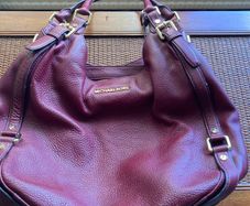 Michael Kors leather burgundy wine bag