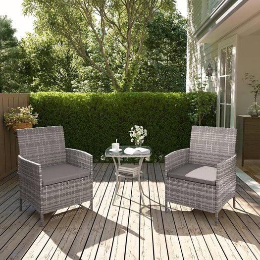 Garden Furniture Set 3-Piece Lounge Balcony Furniture Set with Weatherproof