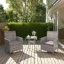 Garden Furniture Set 3-Piece Lounge Balcony Furniture Set with Weatherproof Image 6