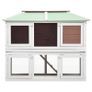 Animal Rabbit Cage Double Floor Brown Wood Image 3