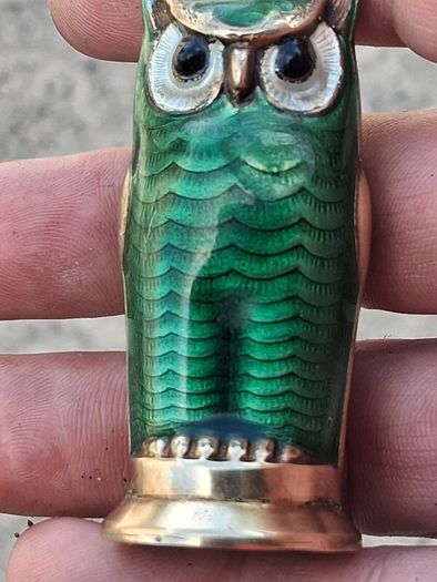 David Anderson Mid Century Sterling Silver Enamel Salt and Pepper