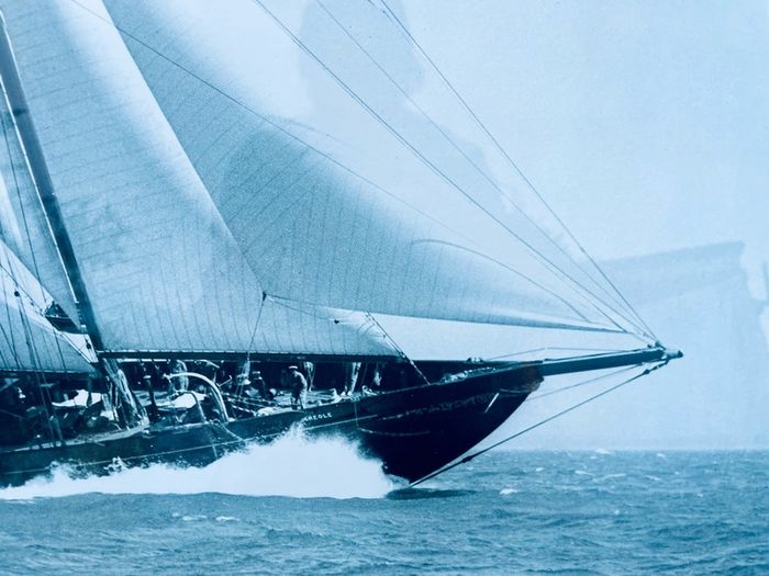 Large Framed Beken Of Cowes Creole 1939 Yacht Print 88cm By 68cm