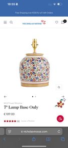 Nicholas Mosse -7" Lamp Wildflower Meadow