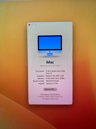 Apple iMac 2017 21.5 Inch