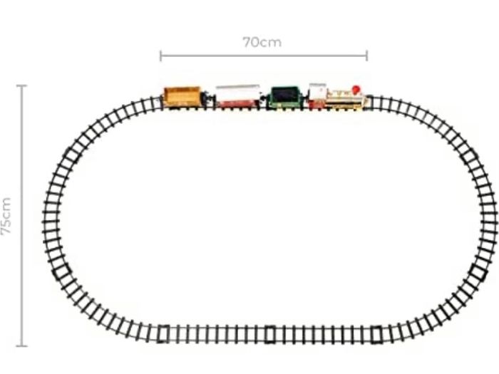 Christmas train set, 14 piece. Boxed and new