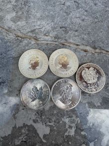 Silver coins Weight  1 oz 31.16g Canadian Silver Maple Australian Kangaroo