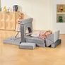 Modular Kids Play Couch, Sectional Toddler Sofa with Armrests, 28D Sponge & Short Pile, Convertible Kids Modular Couch DIY Creative Combination for Playroom, Bedroom, Living Room, 14 Pcs, Gray Image 9