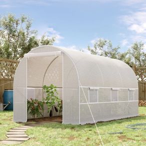 4 x 2 x 2m Walk-in Greenhouse Plant Growth Tent Warm House Gardening Tunnel Outdoor PE cloth Metal Frame