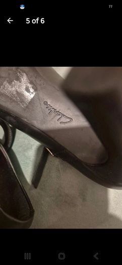 Black Leather Clarks Heels