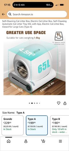 Self cleaning automatic cat litter (XXL),WiFi connection,app control