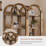 6 Tier Slim Bookcase 71 Inch Tall Arched Bookcase with Shelves for Small Space Narrow Display Shelf Wood Open Storage Shelf Image 3