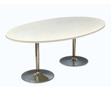 Vintage Mid Century Modern Space Age Italian chrome base dining table. 200x120x77.5cm