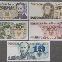 UNCIRCULATED Crisp  Polish banknotes x 5
