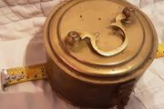 round vintage brass tobacco tin ( possibly bread )