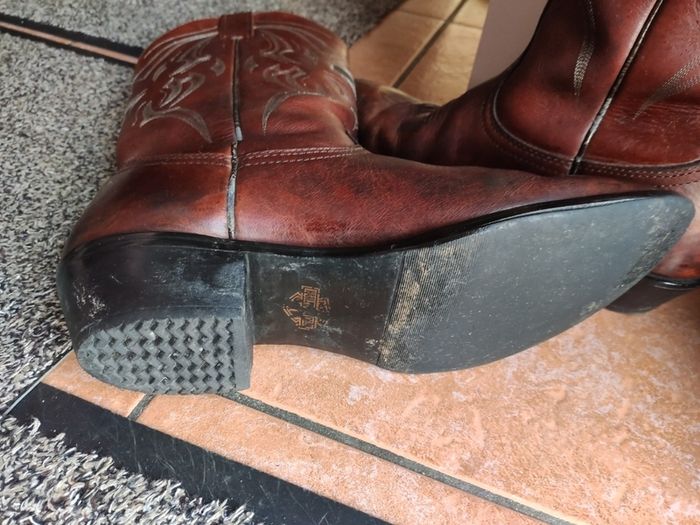 RARE Vintage Harley-Davidson Brown Leather Cowboy Boots Men's Size UK 10