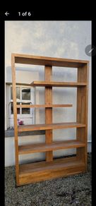 Solid wooden shelving unit