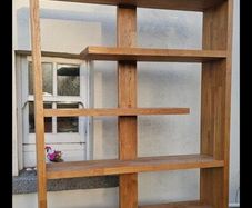 Solid wooden shelving unit