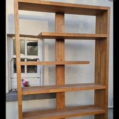 Solid wooden shelving unit