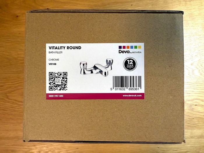 Vitality Chrome Bath Filler Mixer Tap | Manual Dual Control