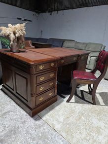large desk partners+chesterfield chair