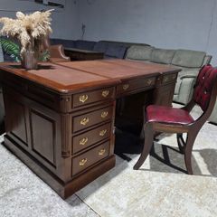 large partners desk+ chesterfield chair