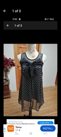 Ladies AX PARIS Black dotty dress fully lined. Like new.