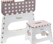 Step Stool  27 cm / 11 in Folding Step Stool for Toddler Kids & Adults - Cute Color for Bathroom, Kitchen & Bedroom - High Folding Step Stool Portable, Non-Slip & Up to 330bs / 250Kg - Mocha