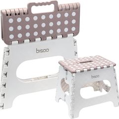 Step Stool  27 cm / 11 in Folding Step Stool for Toddler Kids & Adults - Cute Color for Bathroom, Kitchen & Bedroom - High Folding Step Stool Portable, Non-Slip & Up to 330bs / 250Kg - Mocha