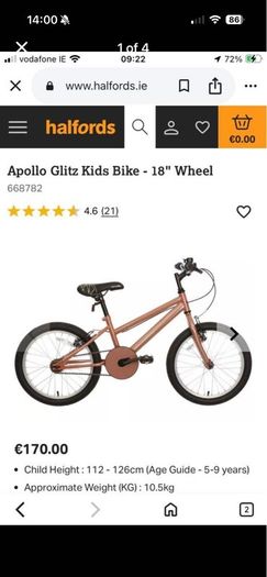 Girls 18 inch bike