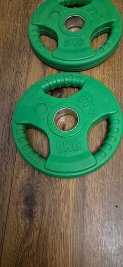 brand new 4x5kilo coloured olympic weight plates