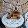 antique wooden car decanter set Image 9
