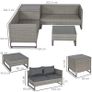 4 Pieces Rattan Garden Furniture Sofa Set with Storage Box Image 2