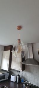 Single light Pendant In Copper Finish With Clear Glass