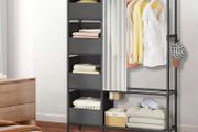 New Metal Clothes Rail with Storage Shelves