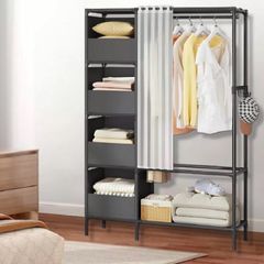 New Metal Clothes Rail with Storage Shelves
