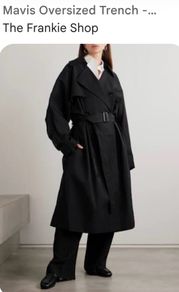The Frankie Shop Mavis OVersized black trench coat