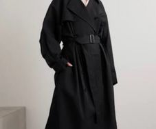 The Frankie Shop Mavis OVersized black trench coat