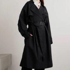 The Frankie Shop Mavis OVersized black trench coat