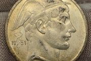 Belgium 1951 Silver 50 Francs Coin