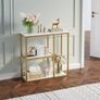 Console Table Small Gold Entryway Tables with Storage Shelves 80cm Image 2
