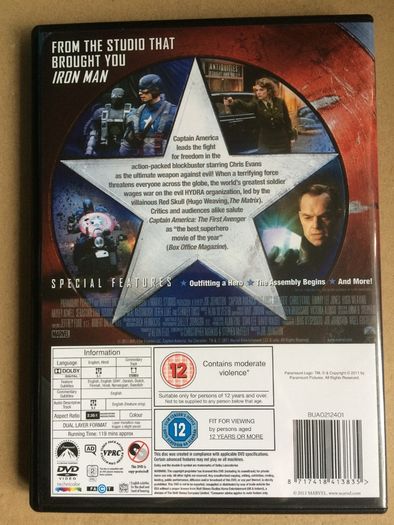Captain America Trilogy (Marvel) Chris Evans [Movie DVD]
