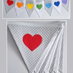 Rainbow Hearts Bunting