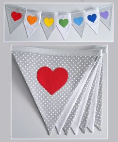 Rainbow Hearts Bunting