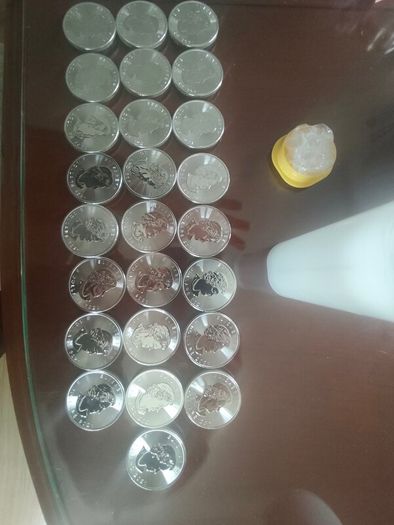 Canada maple leaf silver coins