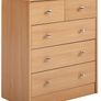 Pure Wooden Chest of Drawers 60 x 70 x 35 cm Beech with 5 Drawers Multi-Purpose Image 3