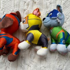 Set of 3 Paw Patrol Rubble Chase Rocky Spin Master Used Please look a the pictures