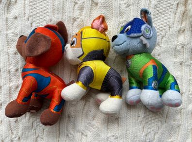 Set of 3 Paw Patrol Rubble Chase Rocky Spin Master Used Please look a the pictures