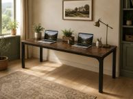 main image for ad Extra Long 2 Person Computer Desk 200 cm Rustic Brown and Black