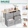 Chest of Drawers,Fabric Storage Drawers wtih 5 Units Large Storage Space,Sturdy Steel Frame Chest of Drawers Bedroom for Living Room, Nursery Room, Hallway etc, Gray, 30 x 85 x 70 cm Image 2