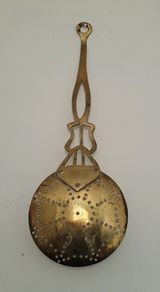 19th Century english brass & copper chestnut warmer